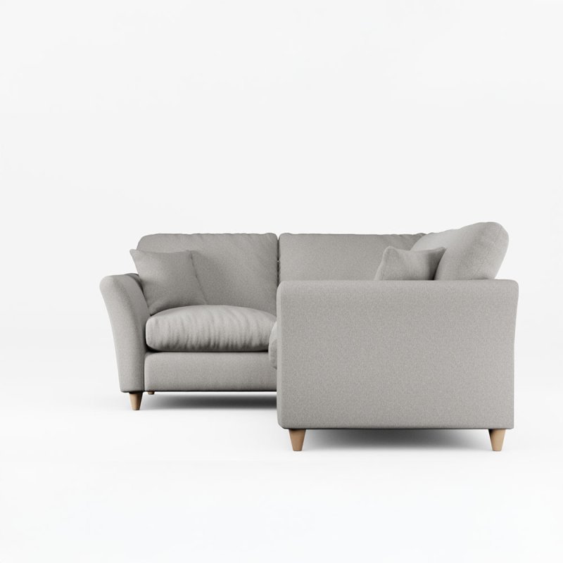 Alpine 4 Seater Corner Sofa Fabric Minco Grey With Country Oak Leg Side View