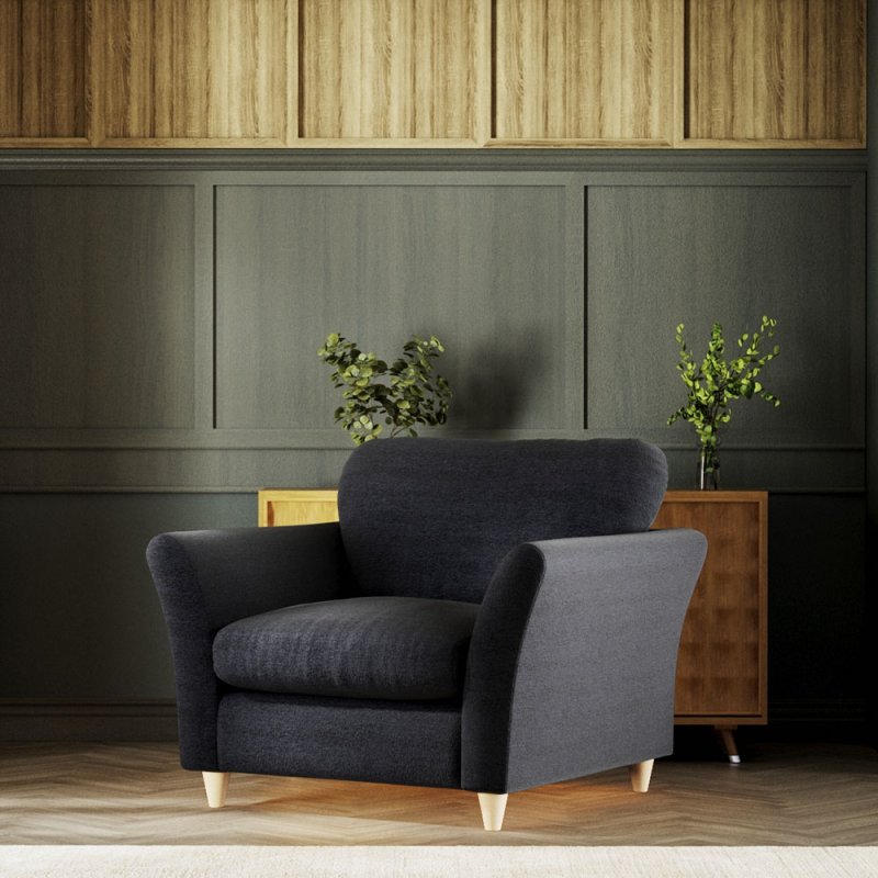 Alpine Armchair Fabric Mikal Cosmos With Country Oak Leg Lifestyle