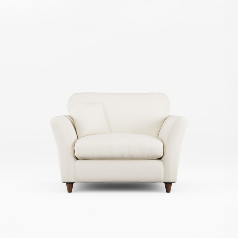 Alpine Snuggler Fabric Minco Ivory With Burnished Beech Leg Front View