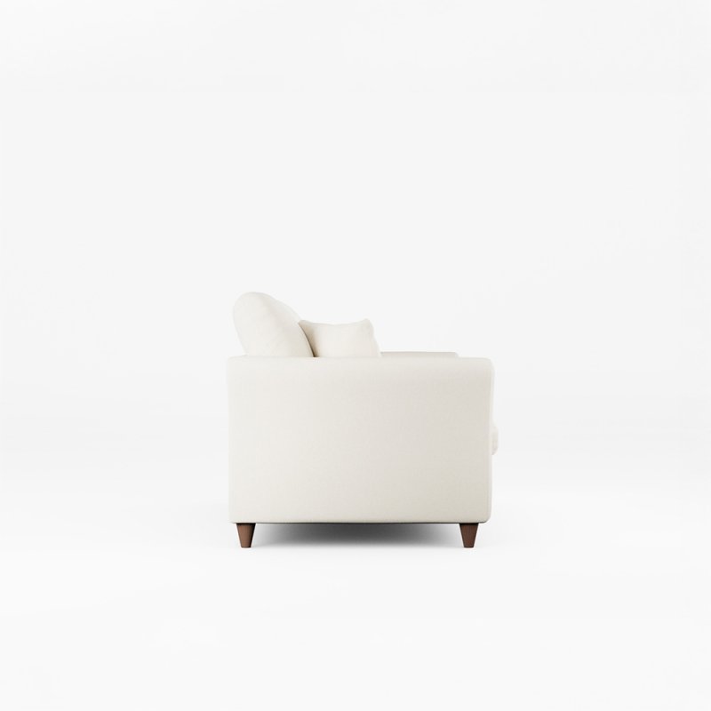Alpine 3 Seater Sofa Fabric Minco Ivory With Burnished Beech Leg Side View
