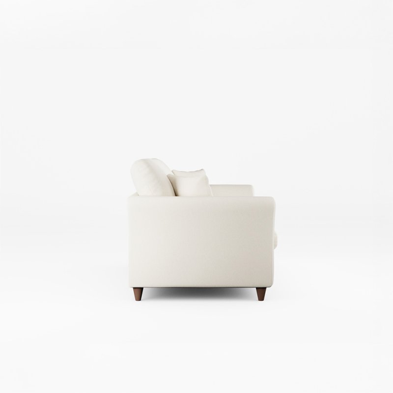 Alpine 4 Seater Sofa Fabric Minco Ivory With Burnished Beech Leg Side View