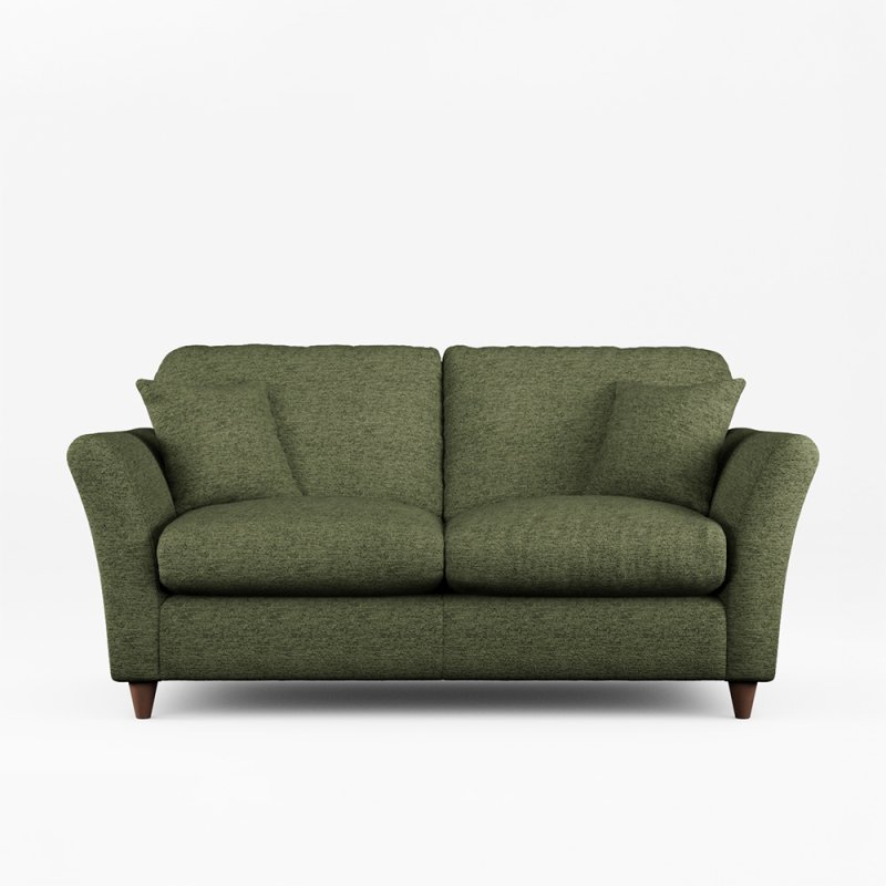 Alpine 2 Seater Sofa Fabric Mikah Basil With Burnished Beech Leg Front View