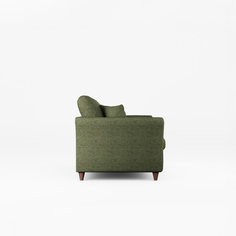 Alpine 3 Seater Sofa Fabric Mikah Basil With Burnished Beech Leg Side View