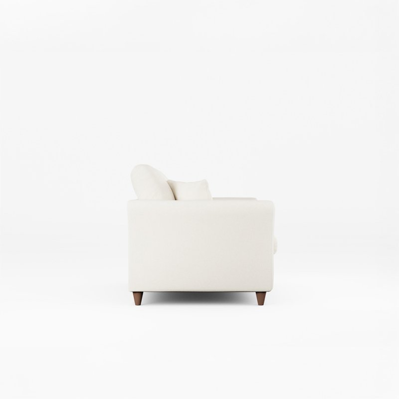 Alpine 2 Seater Sofa Fabric Minco Ivory With Burnished Beech Leg Side View