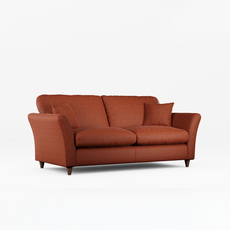 Alpine 3 Seater Sofa Fabric Mikah Maple With Country Oak Leg