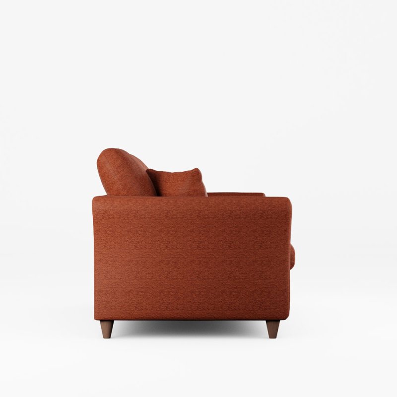 Alpine 3 Seater Sofa Fabric Mikah Maple With Country Oak Leg Side View