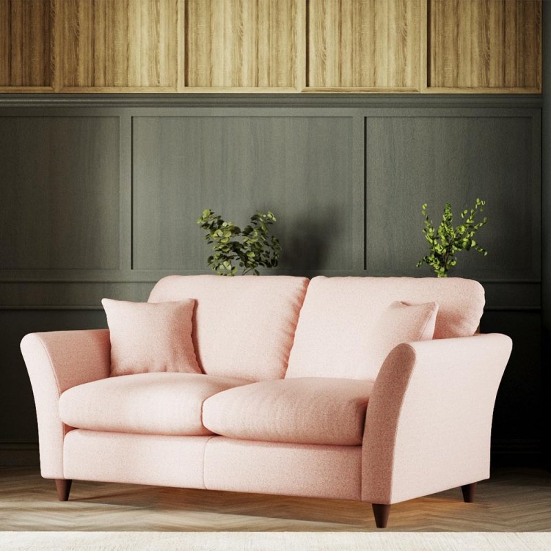 Alpine 2 Seater Sofa Fabric Minco Clay With Burnished Beech Leg Lifestyle
