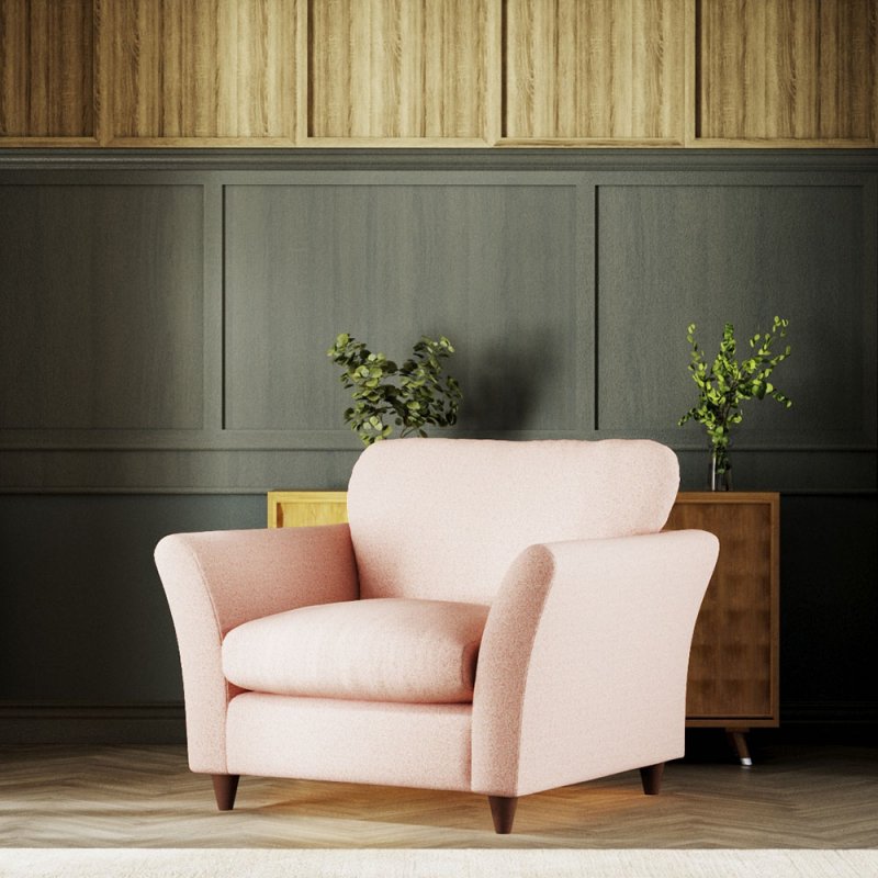 Alpine Armchair Fabric Minco Clay With Burnished Beech Leg Lifestyle