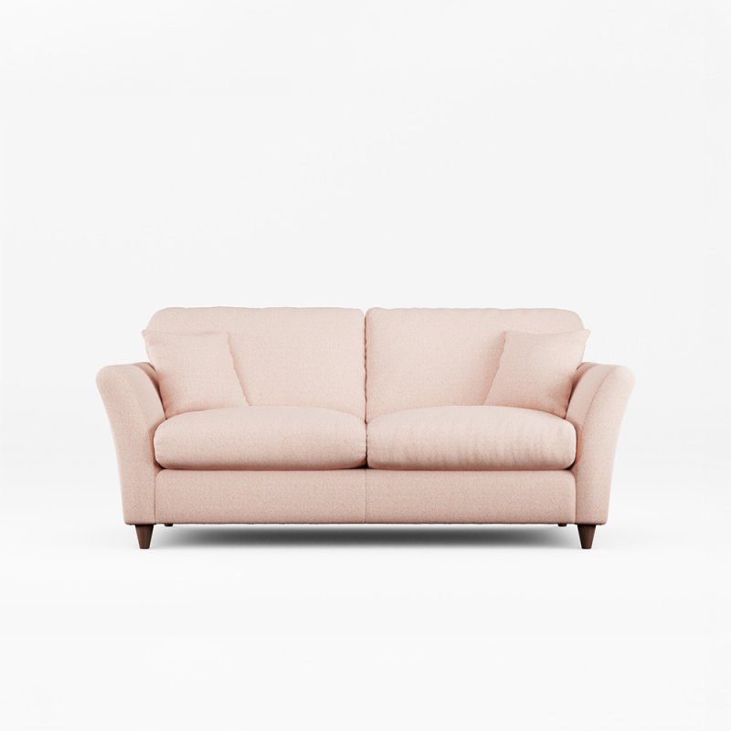 Alpine 3 Seater Sofa Fabric Minco Clay With Burnished Beech Leg Front View