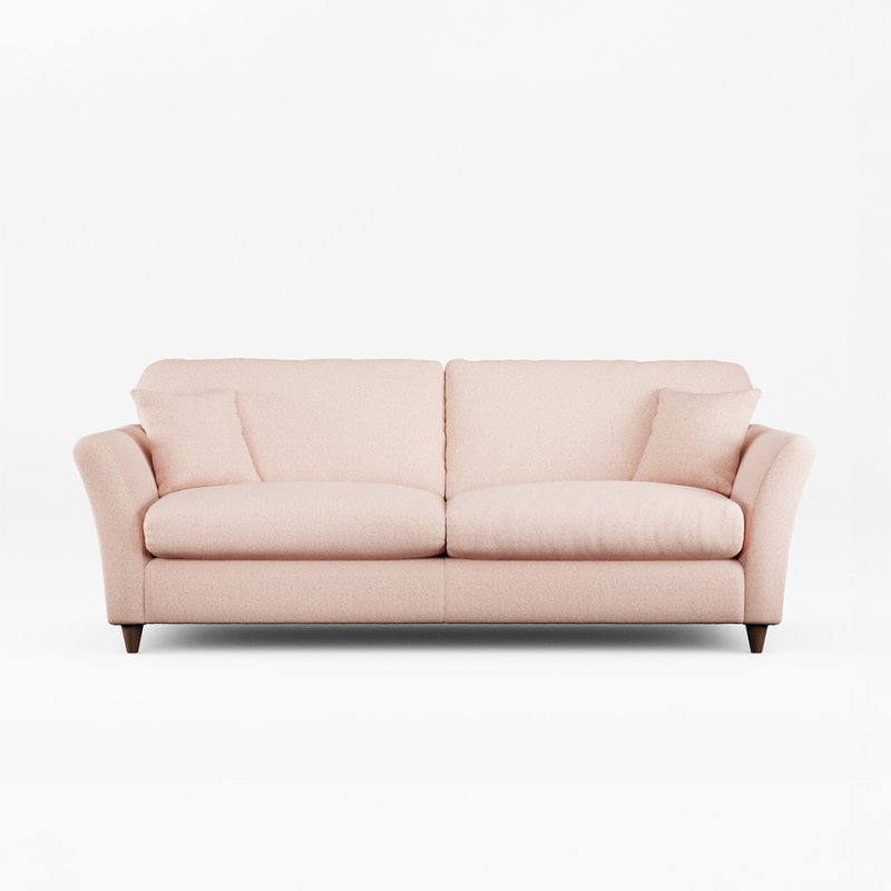 Alpine 4 Seater Sofa Fabric Minco Clay With Burnished Beech Leg Front View