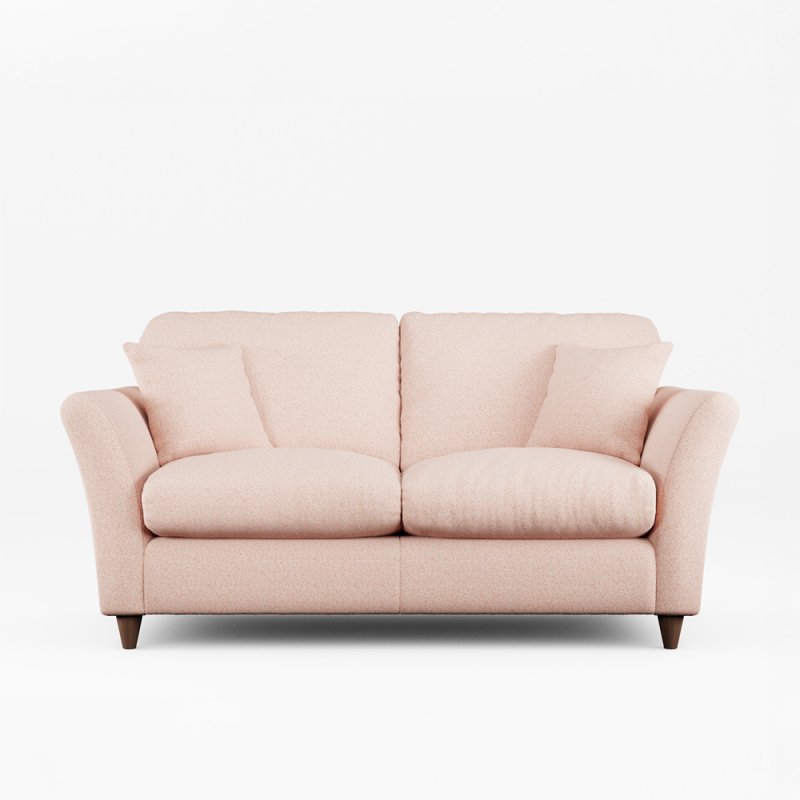 Alpine 2 Seater Sofa Fabric Minco Clay With Burnished Beech Leg Front View