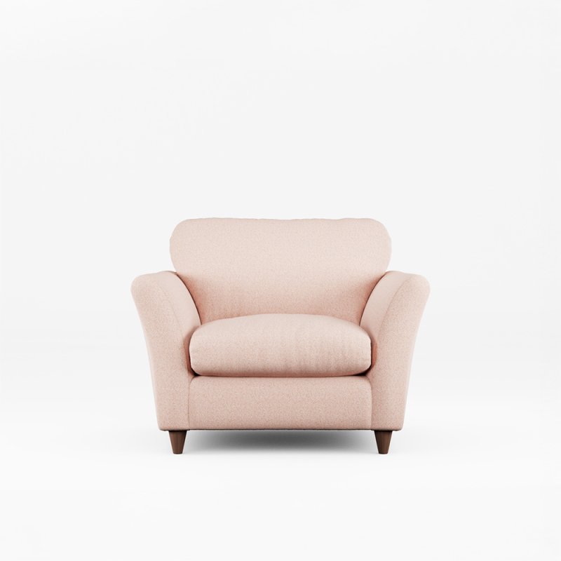 Alpine Armchair Fabric Minco Clay With Burnished Beech Leg Front View