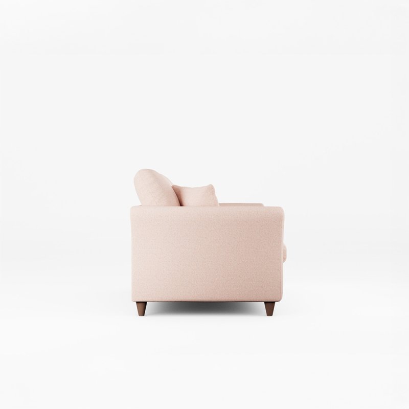 Alpine 3 Seater Sofa Fabric Minco Clay With Burnished Beech Leg Side View