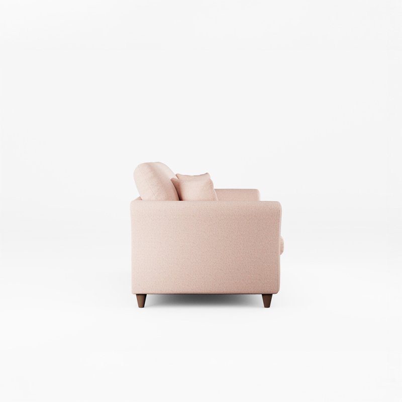 Alpine 4 Seater Sofa Fabric Minco Clay With Burnished Beech Leg Side View