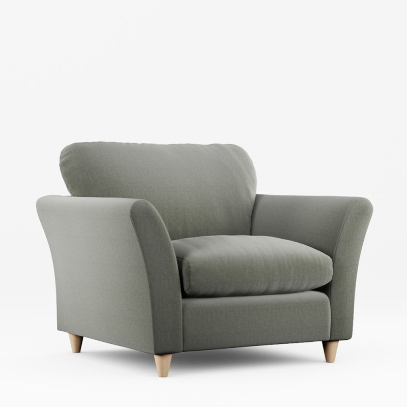 Alpine Armchair Fabric Ansell Moss With Country Oak Leg