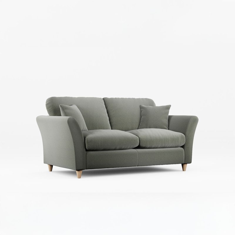 Alpine 2 Seater Sofa Fabric Ansell Moss With Country Oak Leg