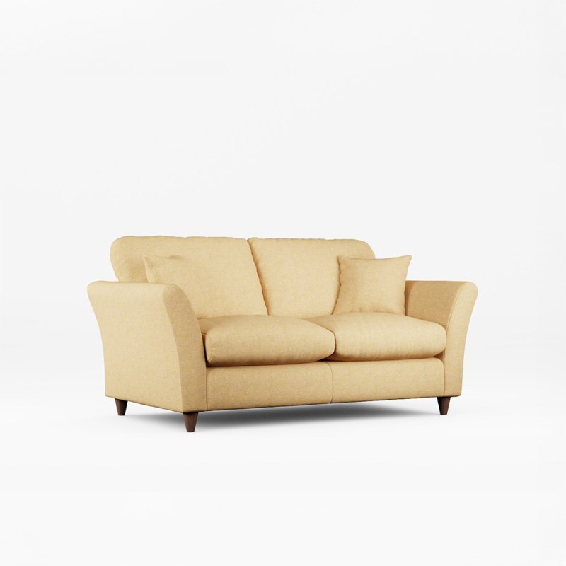 Alpine 2 Seater Sofa Fabric Oslo Ochre With Burnished Beech Leg