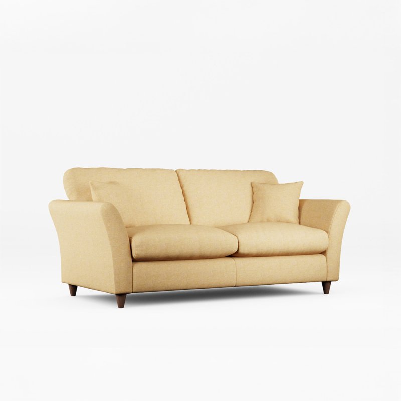 Alpine 3 Seater Sofa Fabric Oslo Ochre With Burnished Beech Leg
