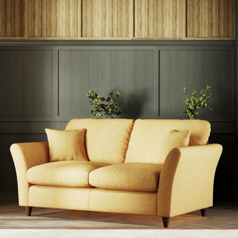 Alpine 2 Seater Sofa Fabric Oslo Ochre With Burnished Beech Leg