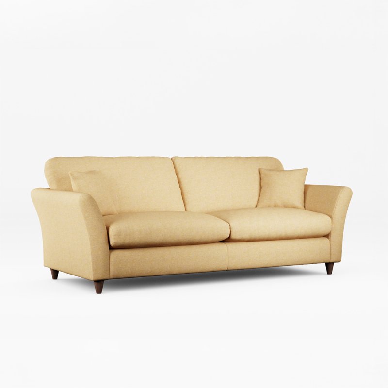 Alpine 4 Seater Sofa Fabric Oslo Ochre With Burnished Beech Leg