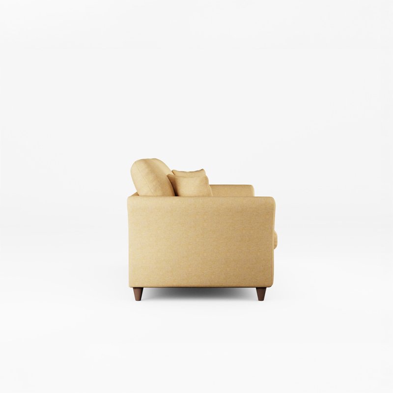 Alpine 4 Seater Sofa Fabric Oslo Ochre With Burnished Beech Leg Side View