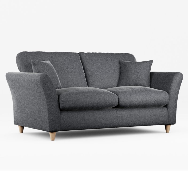 Alpine 2 Seater Sofa Fabric Mikal Cosmos With Country Oak Leg Front View