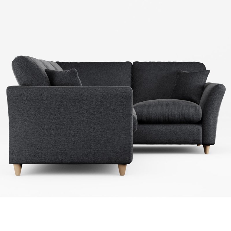 Alpine 4 Seater Corner Sofa Fabric Mikal Cosmos With Country Oak Leg Side View