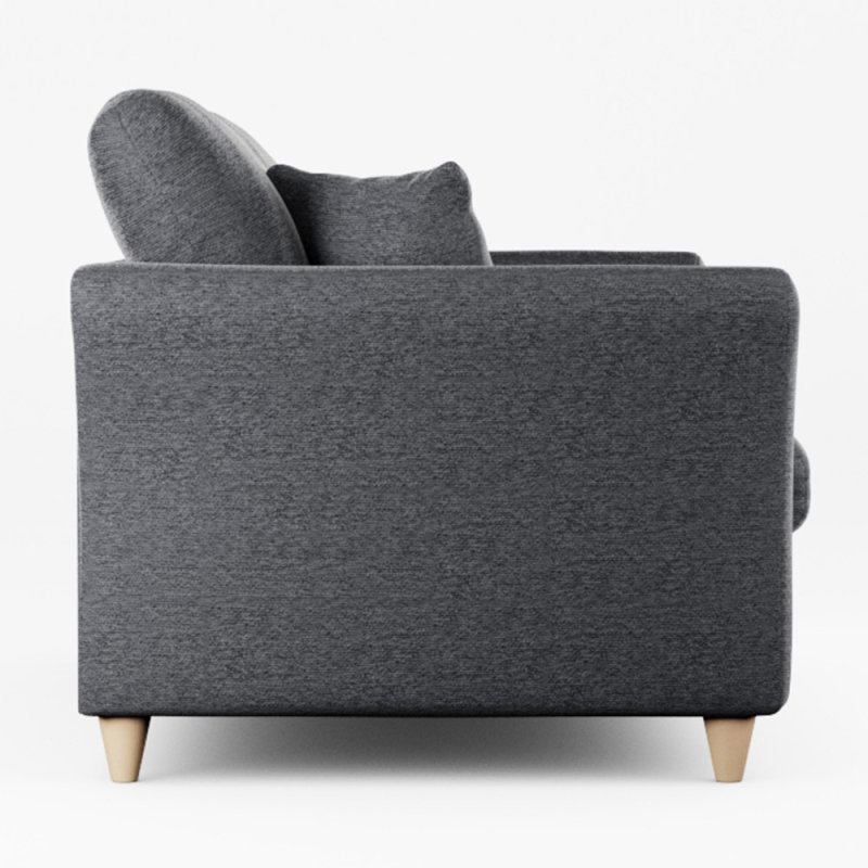 Alpine 3 Seater Sofa Fabric Mikal Cosmos With Country Oak Leg Side View