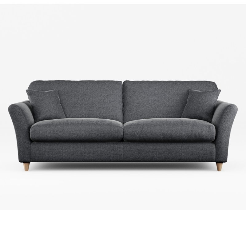 Alpine 4 Seater Sofa Fabric Mikal Cosmos With Country Oak Leg Front View