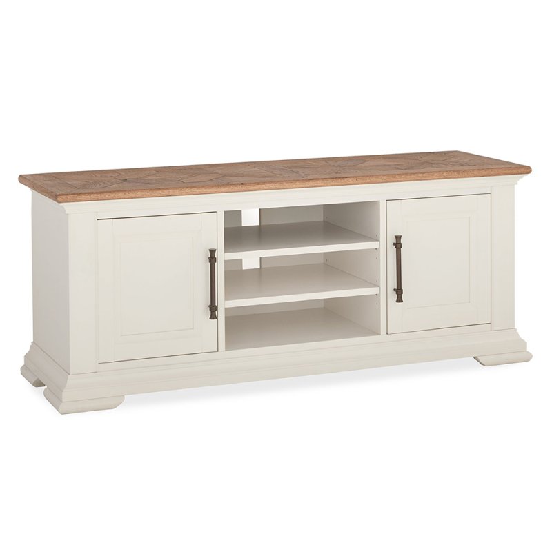 Belgrave 2 Door TV/Entertainment Unit Ivory & Oak
