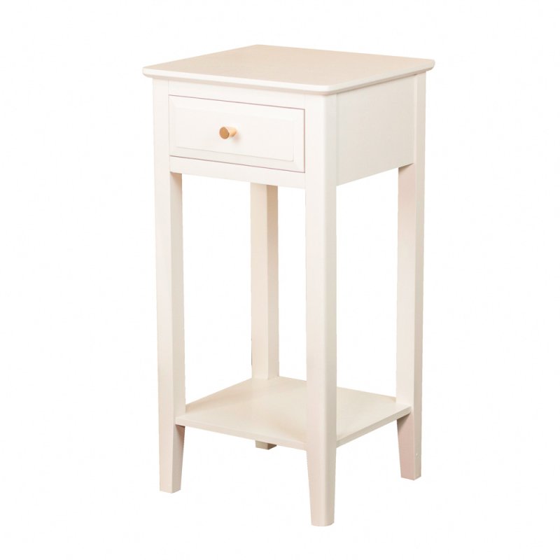 Carson 1 Drawer Tall Side/Lamp Table With Shelf Cream