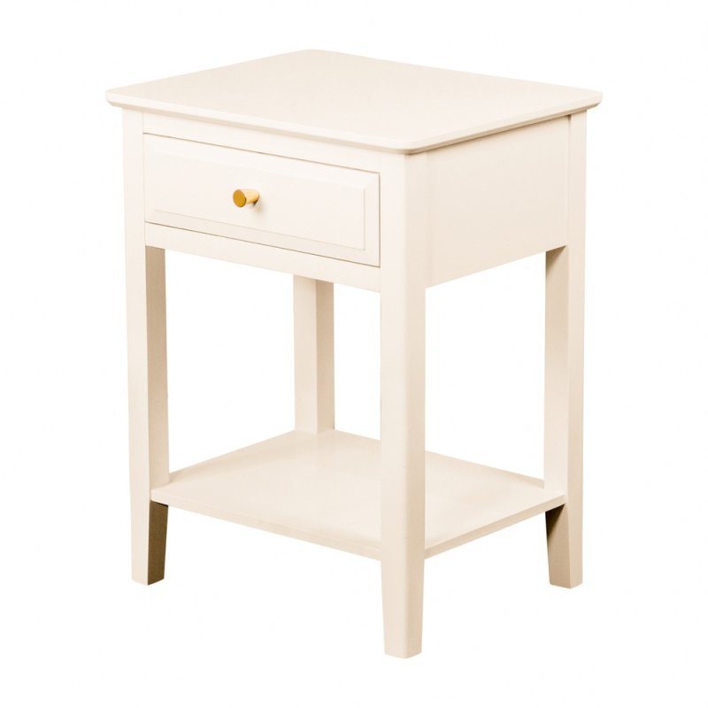 Carson 1 Drawer Low Side/Lamp Table With Shelf Cream