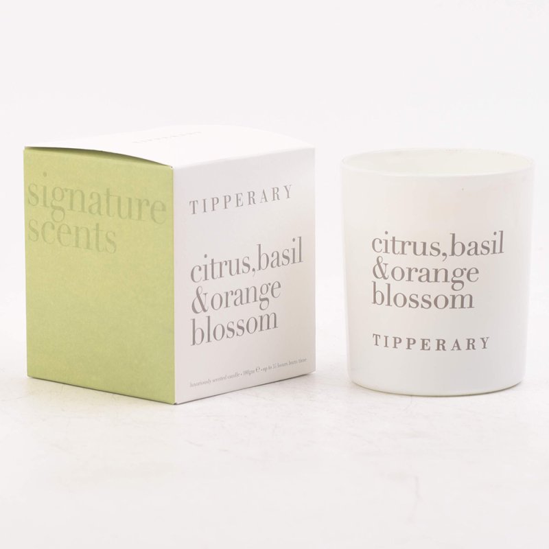 Tipperary Crystal Signature Scents Citrus, Basil & Orange Blosson Candle 180gm