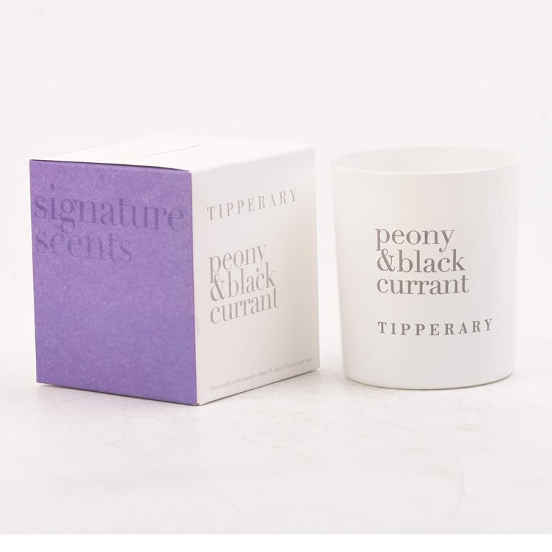 Tipperary Crystal Signature Scents Peony & Blackcurrant Candle 180gm
