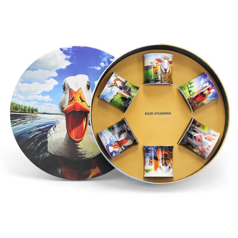 Tipperary Crystal Eoin O'Connor Beyond The Herd Tankards (Set Of 6) In Round Gift Box