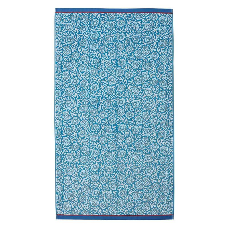 Land & Shore Aster Bath Sheet Blue & Red