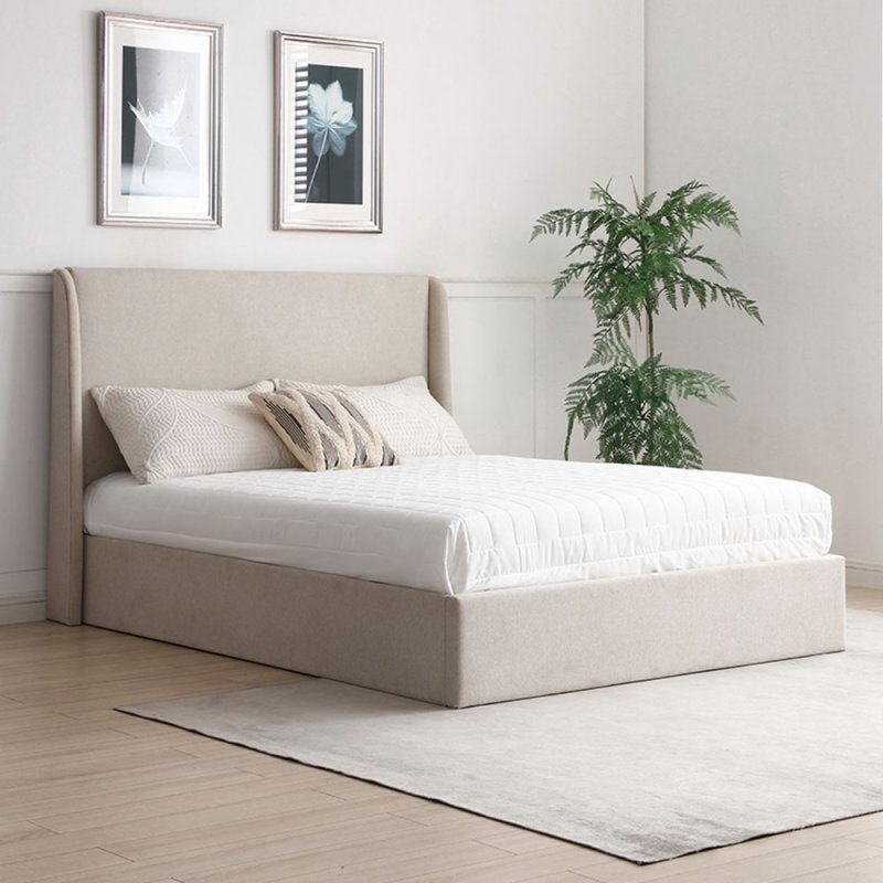 Danny Double (135cm) Ottoman Bedstead Fabric Stone Lifestyle