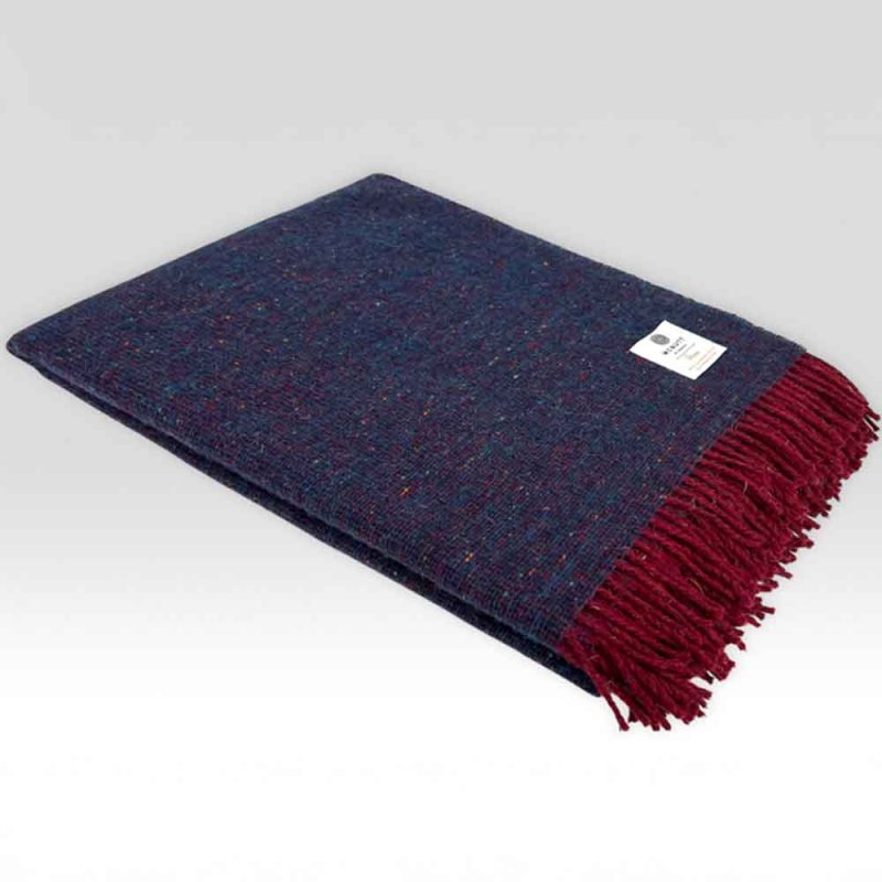 Home Dusk & Garnet Reversible Throw 145cm x 200cm Blue & Maroon
