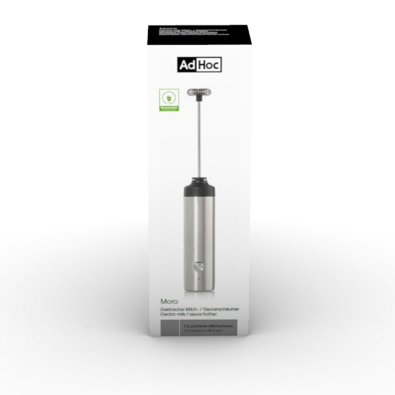 Electric Milk Frother Stainless Steel in packaging
