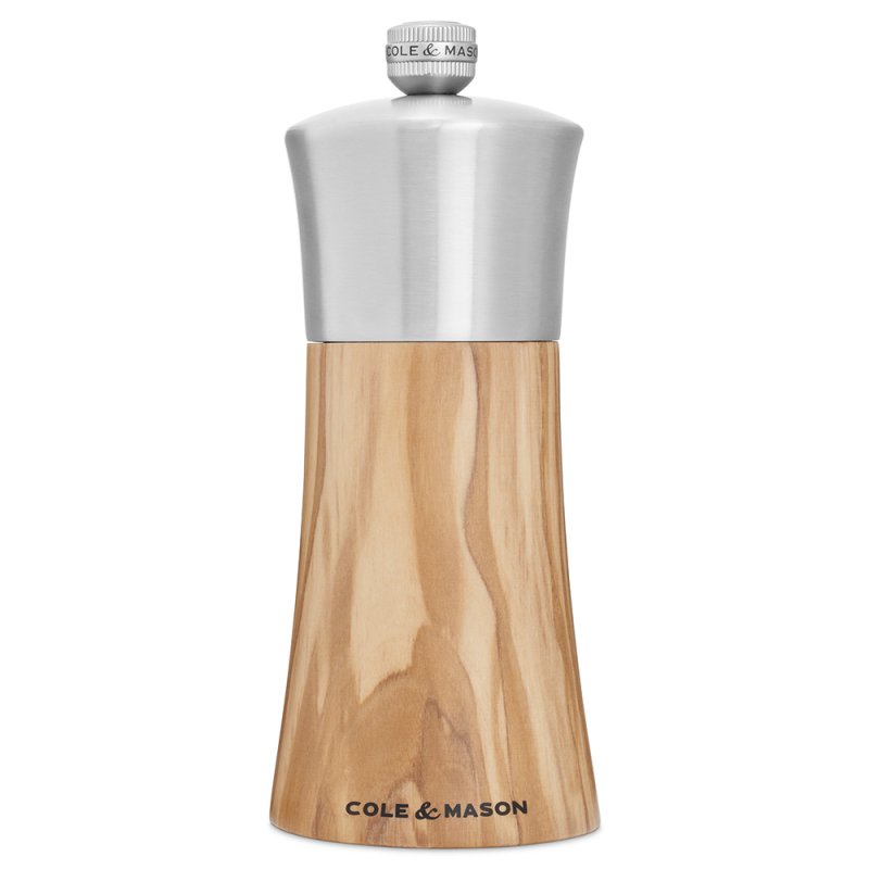 Bromley Pepper Mill Olive Wood & Stainless Steel