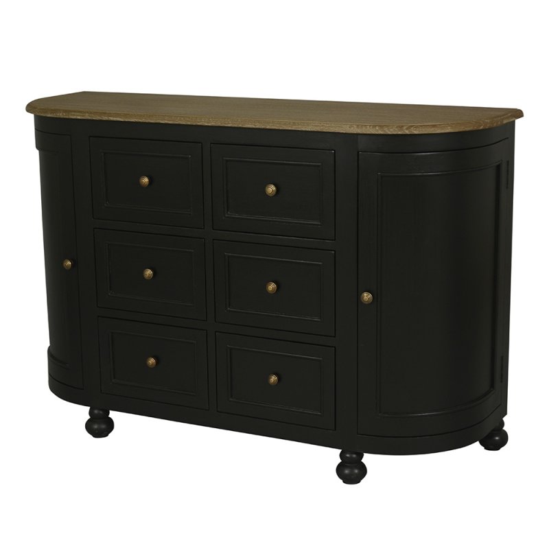 Jardin 2 Door + 6 Drawer Sideboard Black