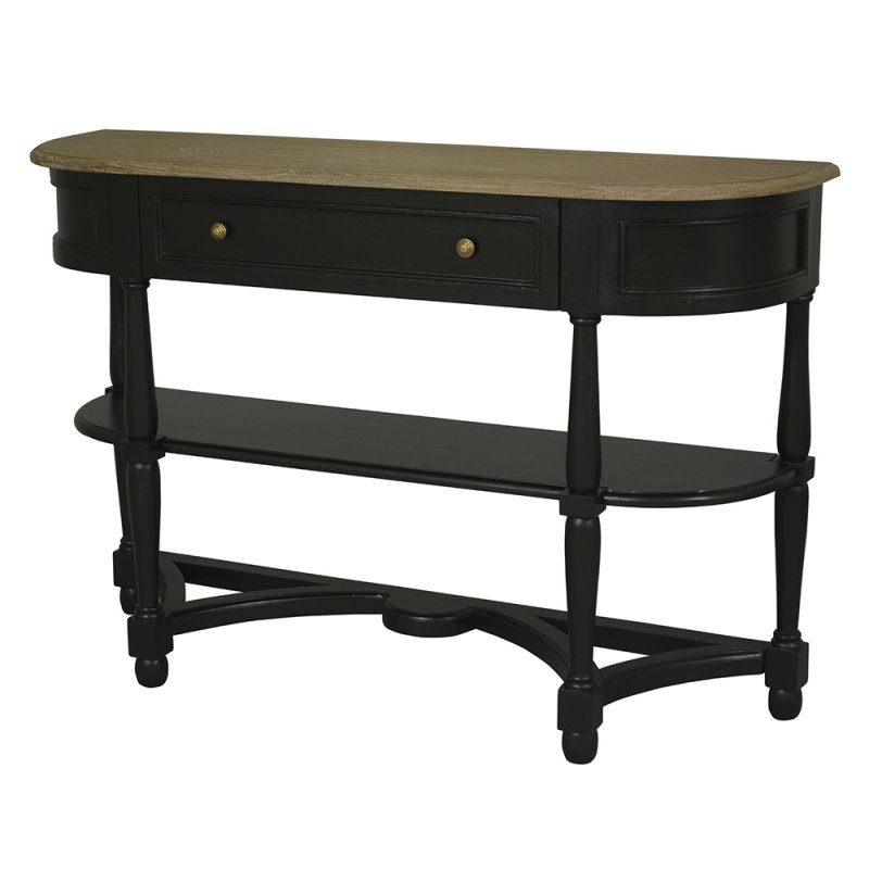 Jardin 1 Drawer Console Table with Shelf Black Side View