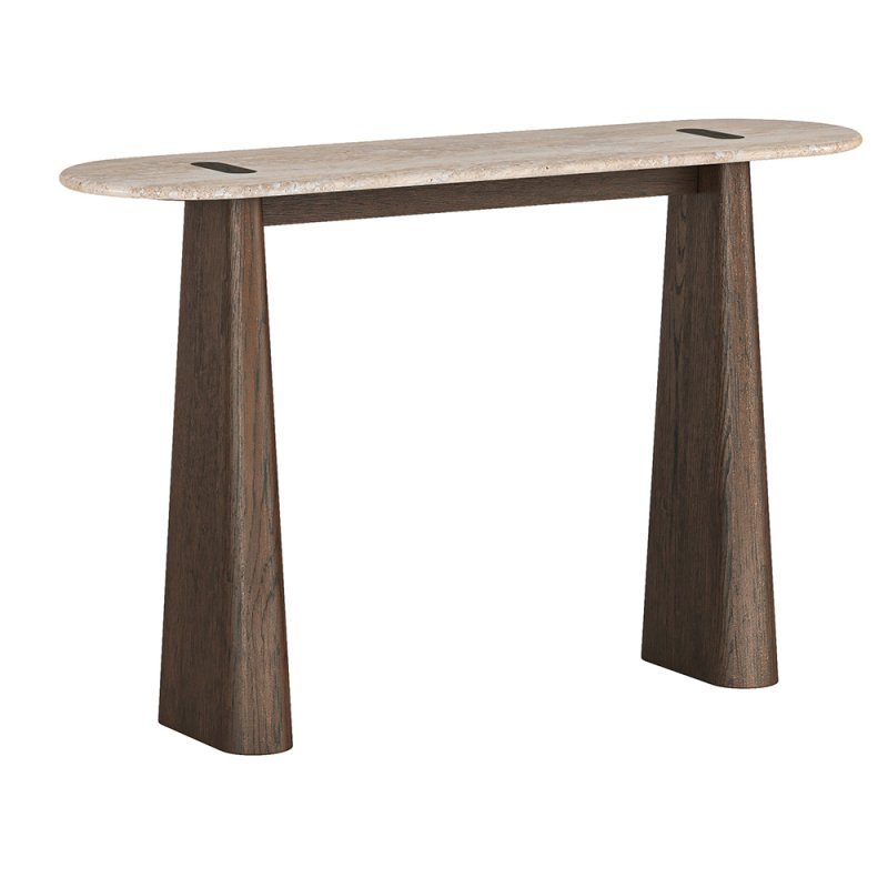 Cali Console Table With Travertine Top