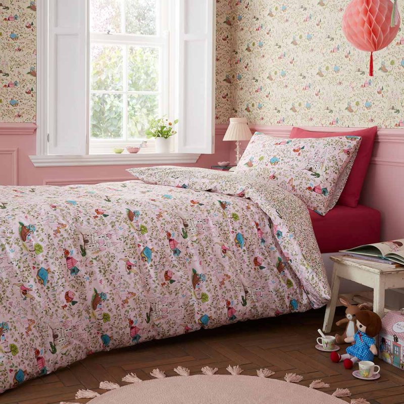 Belle & Boo Fairytale Pink Reversible Single Duvet Cover Set Pink