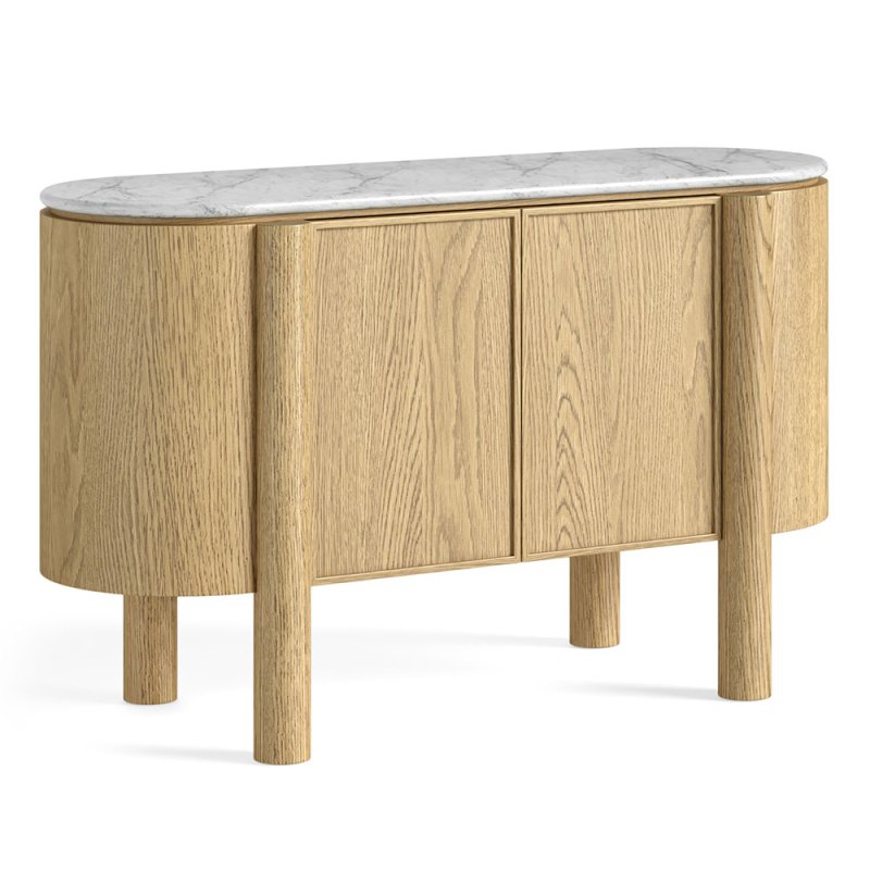 Phoenix 2 Door Small Sideboard Oak & Marble