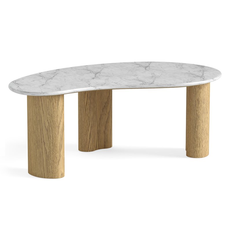 Phoenix Tear Drop Coffee Table Oak & Marble