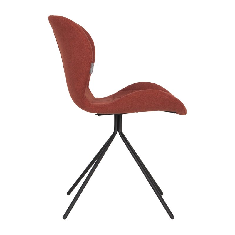 Wow Dining Chair Fabric Orange Side View