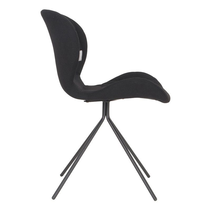 Wow Dining Chair Fabric Black Side View