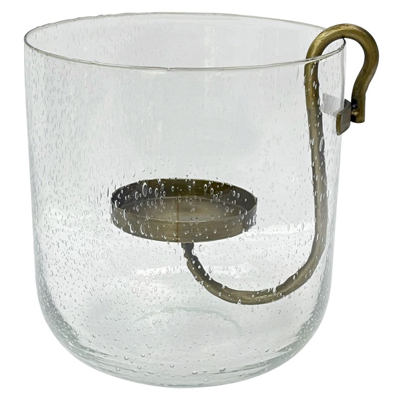 Candleholder In Glass Vase 19cm
