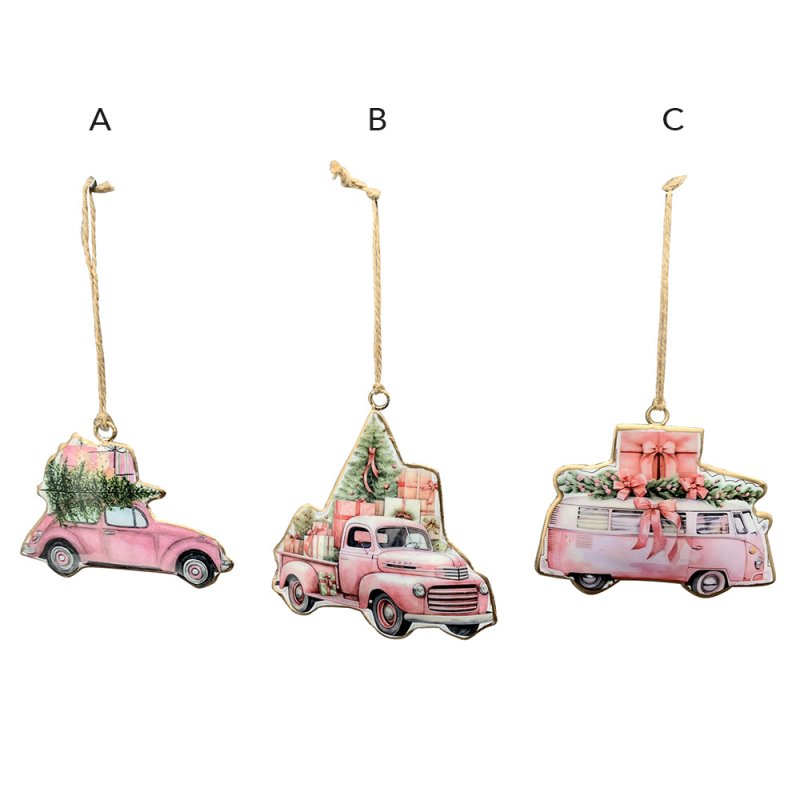 Hanging Cars Pink 10cm (Choice of 3)